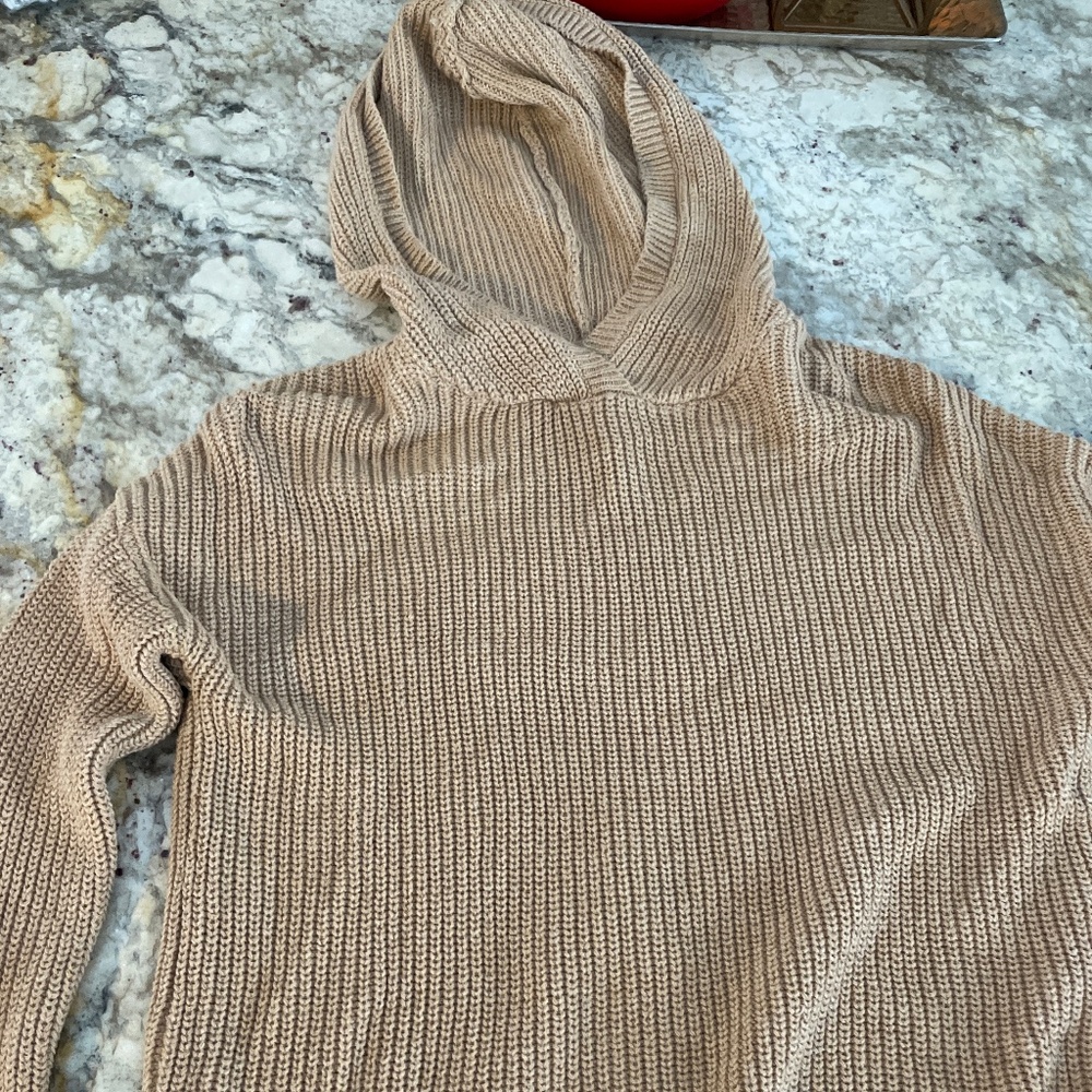 Cynthia Rowley Tan hooded sweater